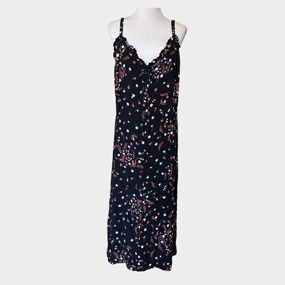 ASOS Floral Boho Cami Frilly Casual Relaxed Romantic Midi Sundress - Picture 1 of 6